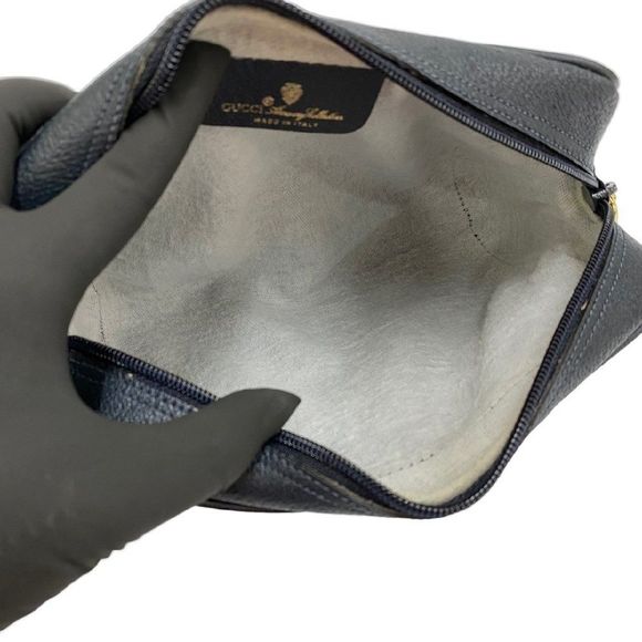 Gucci Shoulder Bag Leather Navy - Picture 8 of 9